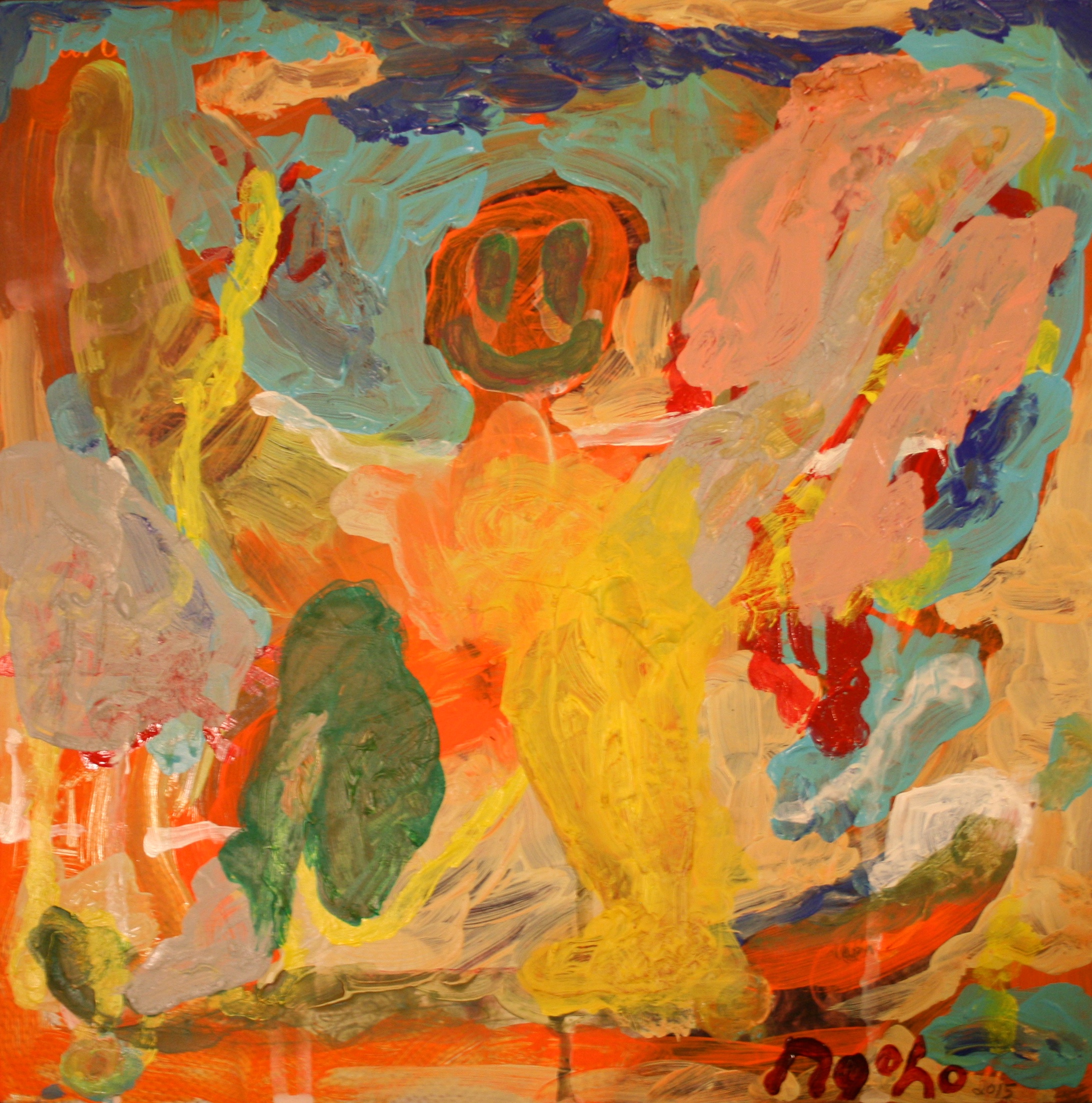 Painting by Pat Ngoho, The Middle of Things