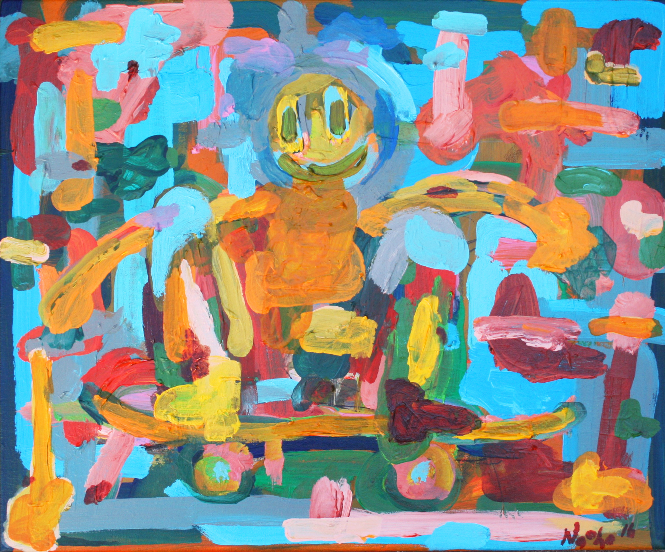 Painting by Pat Ngoho, Keep Moving