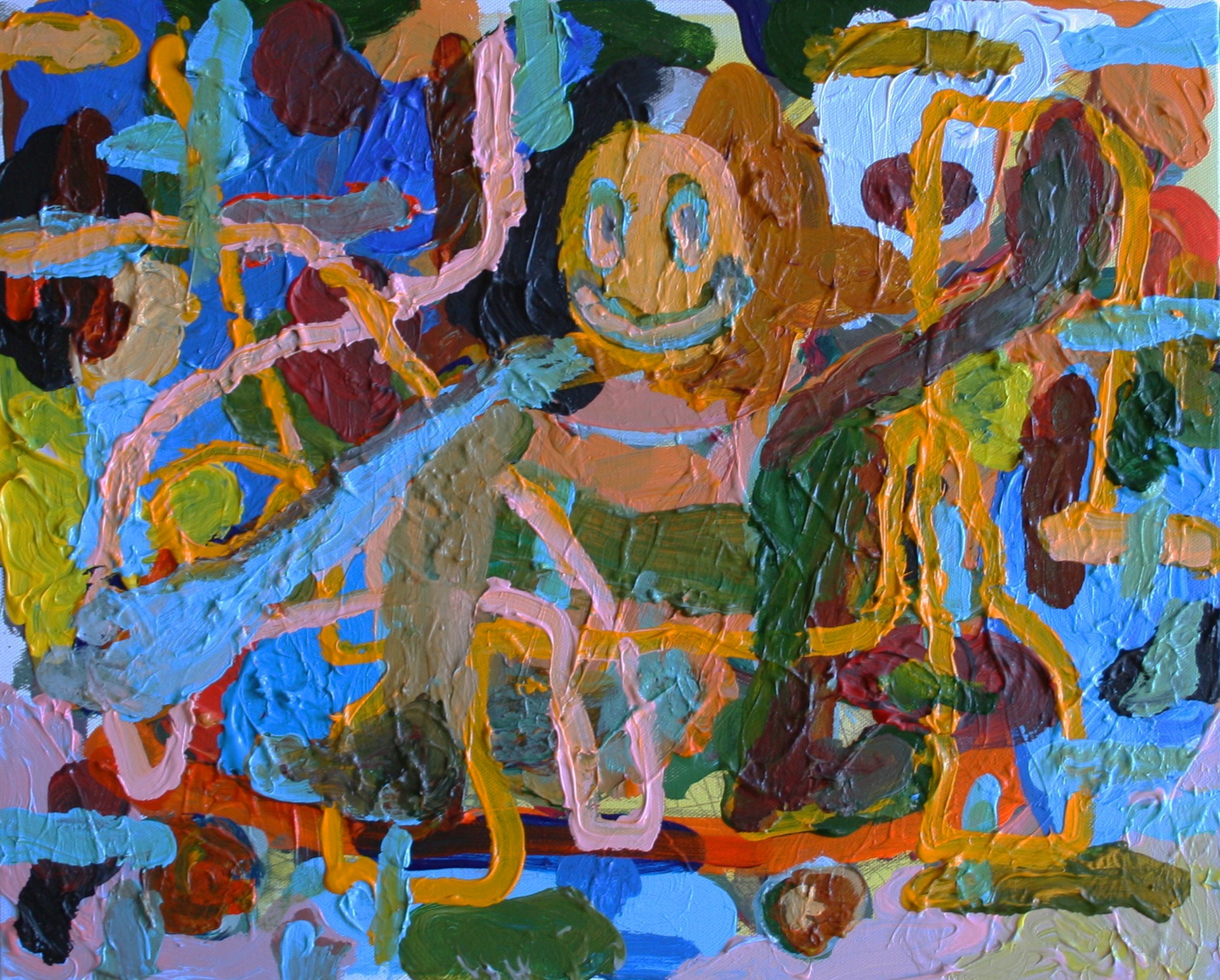 Painting by Pat Ngoho, Out for a Ride