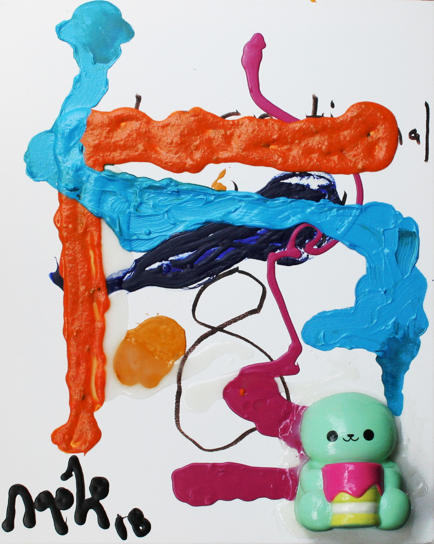 Painting by Pat Ngoho, With Toy II